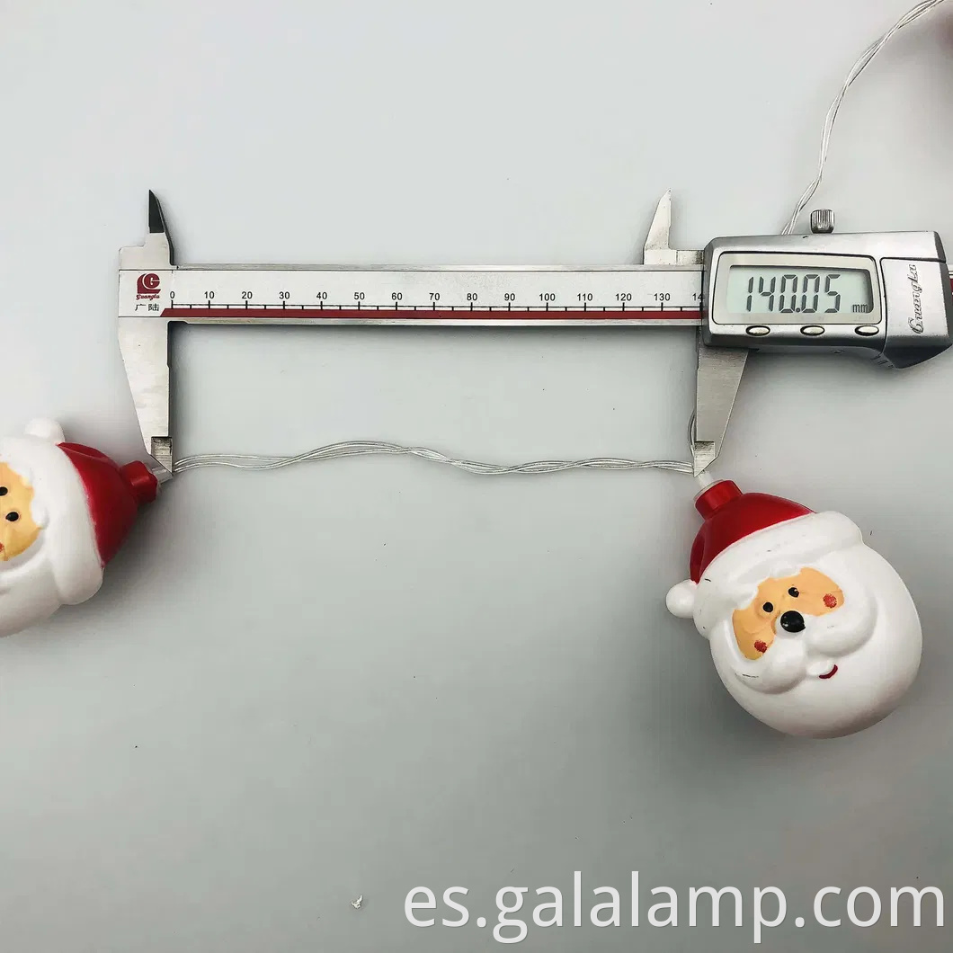 Coloridas luces de cuerda LED festivas con Santa Claus y Snowman